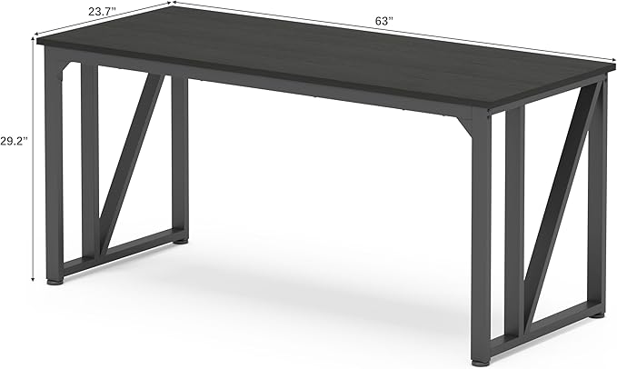 NSdirect Computer Desk 62.2×22.8 Inch Gaming Desk with Deeper & Thicker Desktop, Office Desk Work Desk for Home Office, Black