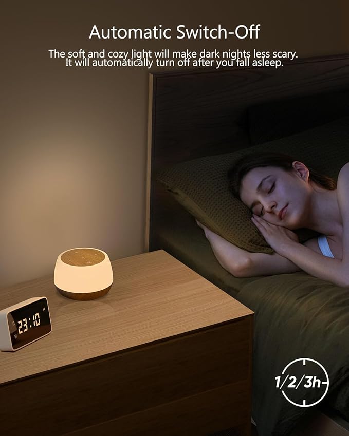 Night Light for Baby Nursery Set of 2, USB Rechargeable Bedside Lamp Stepless Dimmable, 3 Modes & 9 Colors Changing, Portable Touch Light for Adults with Timing & Memory