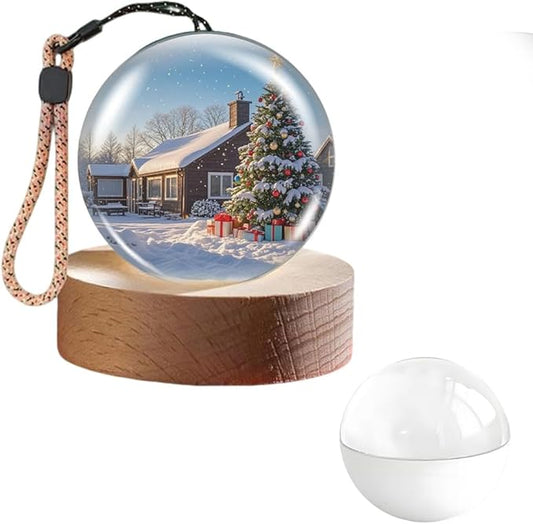 Memory Sphere Lamp, 2026 New 2.7" Crystal Ball Video Player Memory Orb Lamp, Personalized Uploadable Videos & Photos Video Gift for Couples Anniversary Birthday Christmas Gifts (White)