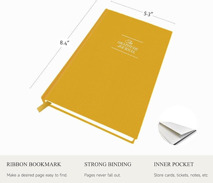 The Gratitude Journal - a Few Minutes a Day for More Happiness, Optimism, Affirmation & Reflection - An Effective Manifestation Guide Journal, Undated Daily Journals for Women & Men (Yellow)