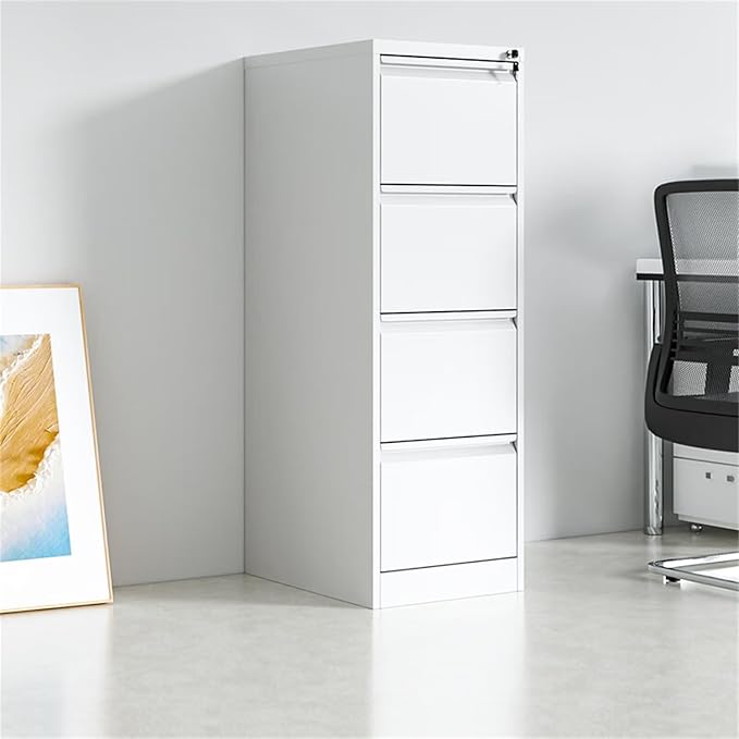 4 Drawer File Cabinet with Lock,Heavy Duty Vertical Filing Cabinets for Home Office, File Storage Cabinet for Letter/Legal/A4/F4 Size File,Assembly Required