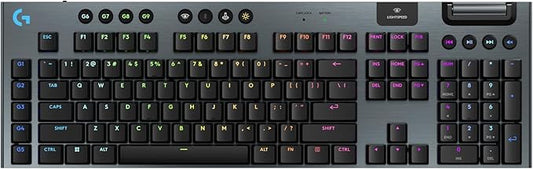 Logitech G915 X Lightspeed Wireless Mechanical Gaming Keyboard, Double-Shot PBT Keycaps, Fully Programmable Keys, RGB Backlit Mac/PC Gaming Keyboards, Aluminum Finish, GL Tactile Switches, Black