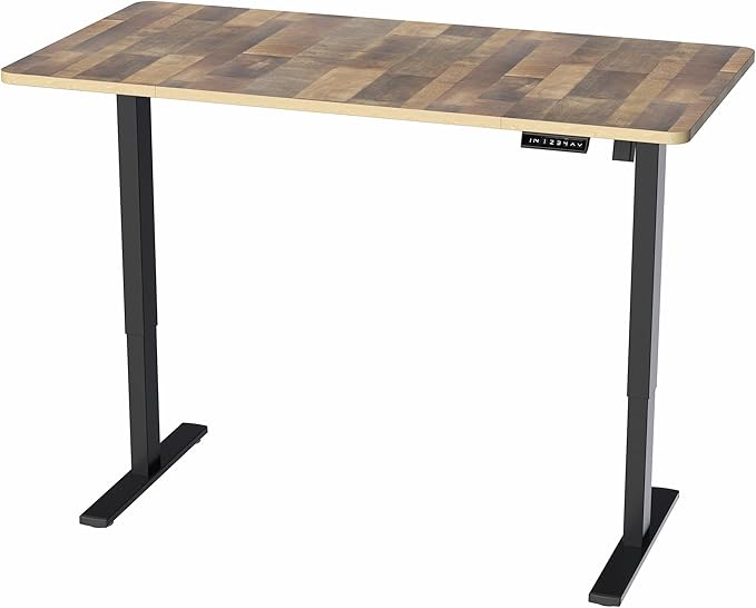 VIVO Electric 60 x 30 in Standing Desk, Memory Height Adjustment, 1B Series, Reclaimed Wood Top Black Frame, DESK-KIT-1B6P-30
