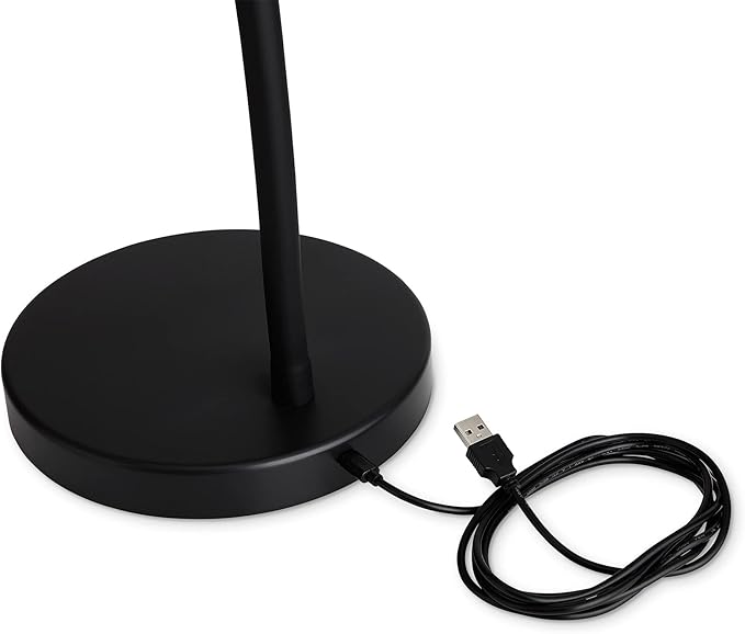 Reliable UberLight Flex 4200TL Task Light – LED Portable Desk Light with Round Base, USB Connection, 26.5” Flexible Gooseneck, 270° Rotational Head, and up to 60,000 Hours of Use (Black)