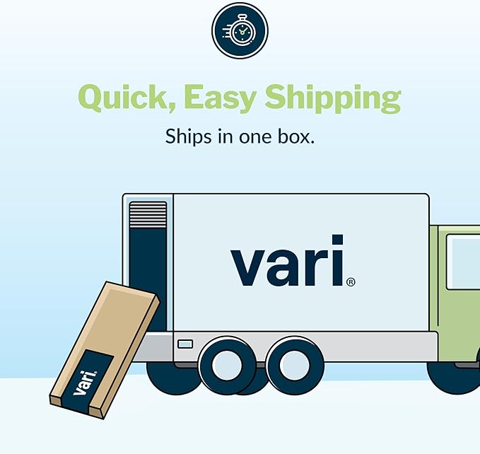 Vari Essential Electric Standing Desk for Home Office – 48x24 Sit-Stand VariDesk, 4 Memory Height Presets, 2-Piece Laminate Wood Top, Sturdy T-Style Legs, Supports 150 Lbs + Easy Assembly (White)