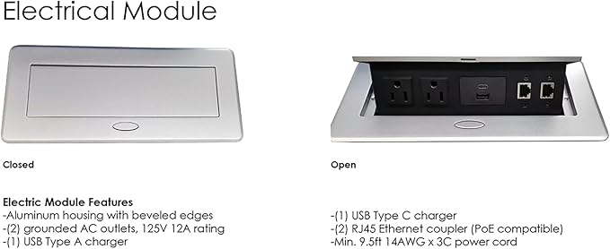 10-Person Boat Shaped Modular Conference Table With Power And Data | Harmony Series | 10' Meeting Room Table | Scratch-Resistant Laminate | Square Metal Bases & Natural Eucalyptus