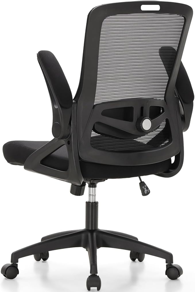 Sophia & William Ergonomic Mesh Office Desk Chair High Back, 360° Swivel Rocking Executive Computer Chair with Flip-up Armrests, Height Adjustable Lumbar Support, Black, Load Capacity: 300 lbs