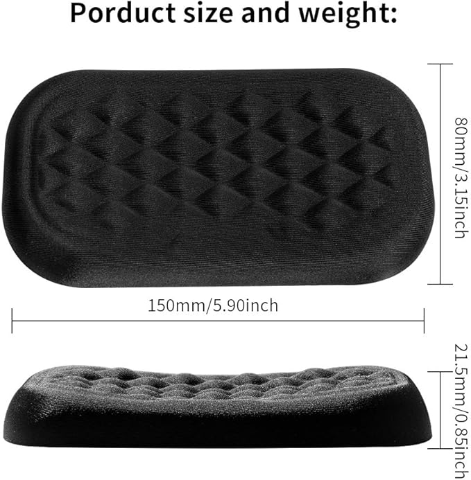 Vaydeer Mouse Wrist Rest Pad, Memory Foam Hand Rest Support Padded for Office, Computer, Laptop, Typing and Wrist Pain Relief and Repair (5.91 inch, Black)