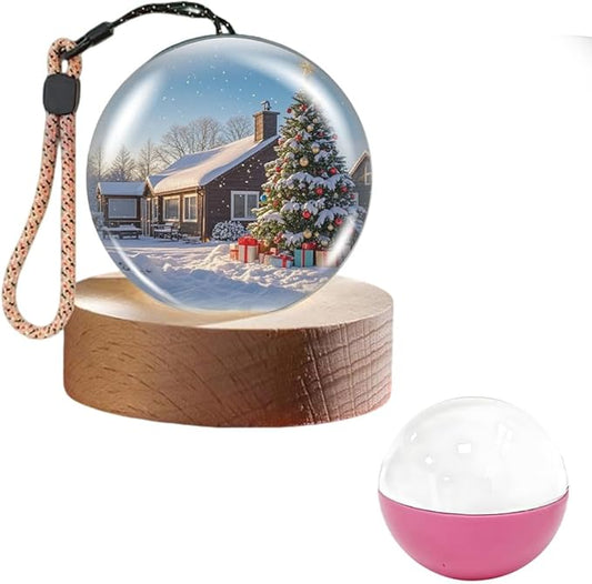 Memory Sphere Lamp, 2026 New 2.7" Crystal Ball Video Player Memory Orb Lamp, Personalized Uploadable Videos & Photos Video Gift for Couples Anniversary Birthday Christmas Gifts (Pink)