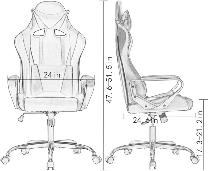 PC Gaming Chair Ergonomic Office Chair Cheap Desk Chair Executive Task Computer Chair Back Support Modern Executive Adjustable Arms Rolling Swivel Chair for Women, Men