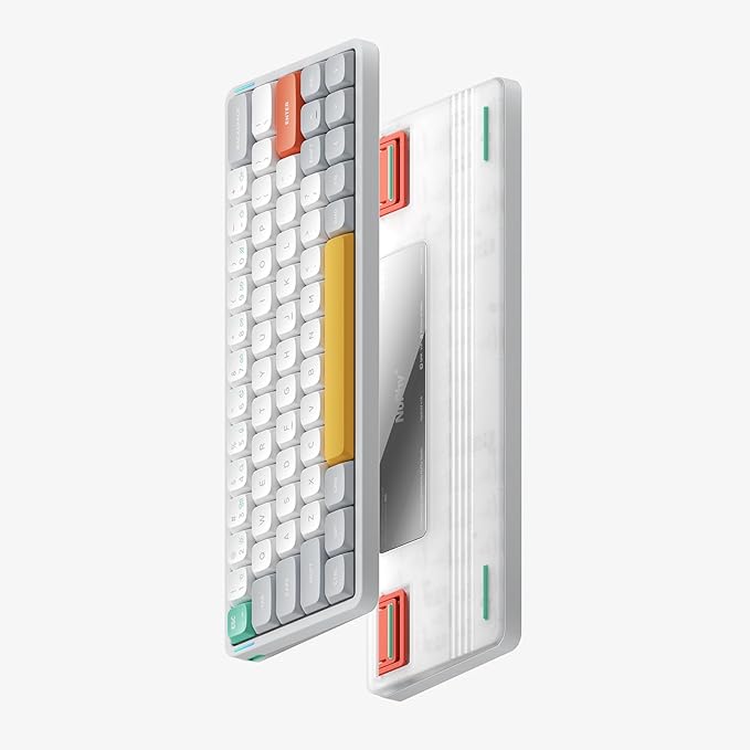 nuphy Air60 V2 Portable Wireless Keyboard 60% Low Profile Mechanical Keyboard Support QMK/VIA Compatible with Windows/mac OS/Linux Supports Bluetooth 5.1/2.4GHz/Wired (USB-C) White-Gateron Red Switch