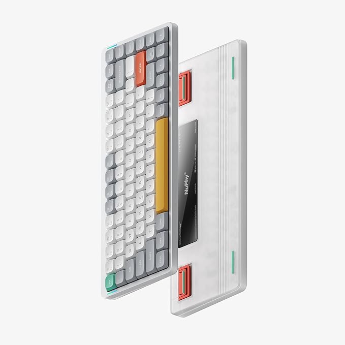 nuphy Air75 V2 Portable 75% Mechanical Keyboard, Wireless Keyboard,Supports Bluetooth/2.4G/USB-C RGB Bluetooth Keyboards,Compatible with Windows/Mac OS/Linux Systems White-Gateron Wisteria Switch