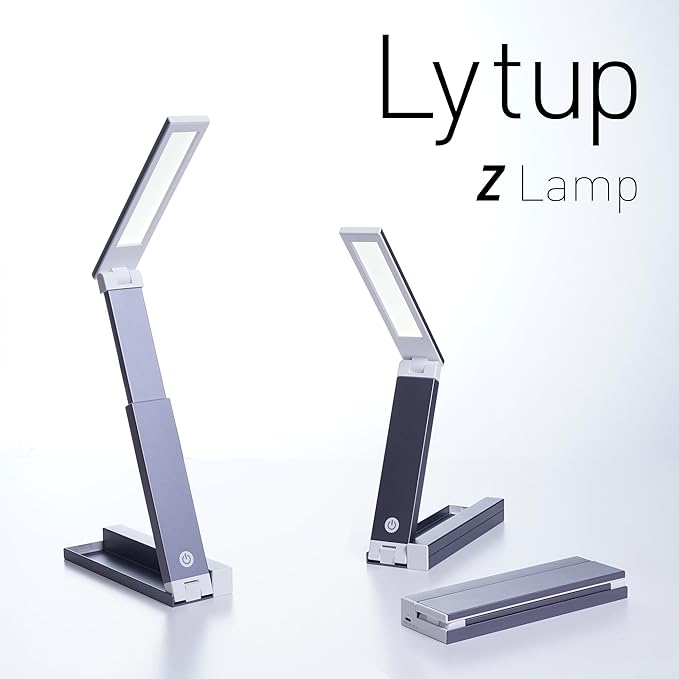 Portable LED Desk Lamp – Ultra-Compact, Foldable, Adjustable Brightness, 180-Degree Rotation, Type-C Fast Charging for Home, Office, Travel, Multi-Purpose Use - Grey