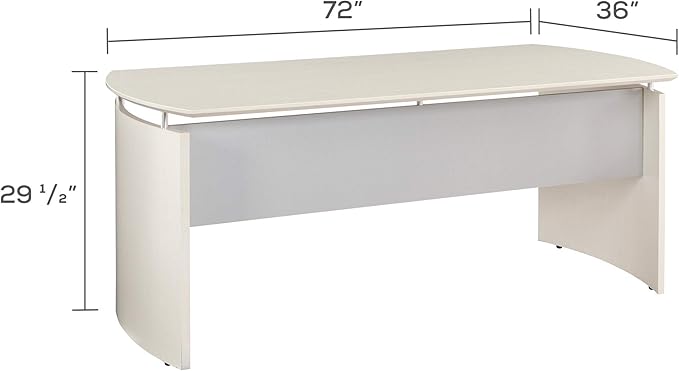 Mayline MND72TSS Medina Curved End Desk, 72"W, Textured Sea Salt Laminate
