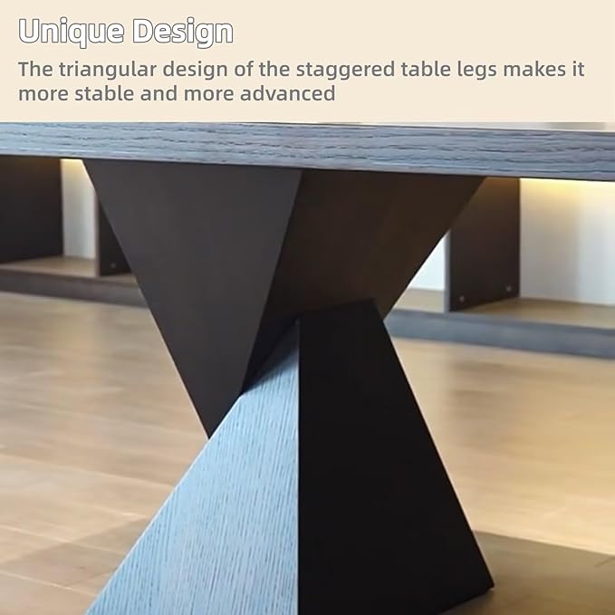 Modern Executive Desk 71IN(Acrylic Table Leg)(Wooden Texture Design) Home Office Desks Includes Hollow Table Leg Hide Wires,Large Desktop