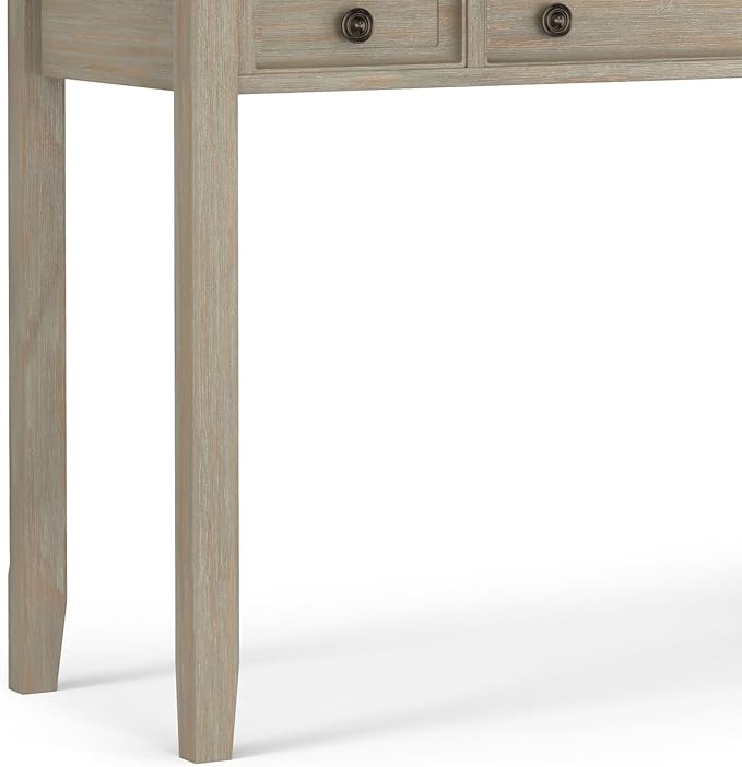 SIMPLIHOME Amherst Desk - 54-Inch Wide Solid Wood Writing Desk in Distressed Grey, Transitional Home Office Computer Table for Workspace or Study with 2 Drawers and Flip-Down Keyboard Tray