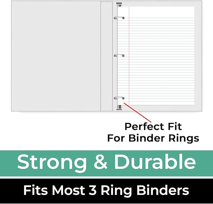 Rosmonde 6 Pack Loose Leaf Paper, 900 Sheets, College Ruled, 8" x 10.5", 56 gsm Bulk Office Filler Paper, 150 Sheets/Pack, 3 Hole Punched, College Ruled Paper for 3 Ring Binder, Notebook Paper, White