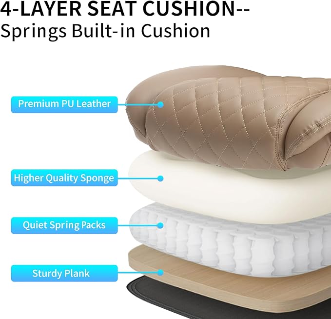 Leather Executive Office Chair, High Back Ergonomic Office Desk Chairs with Wheels, 90-120° Rocking Managerial Home Computer Chairs with Flip up Arms and Lumbar Support(Light Brown)