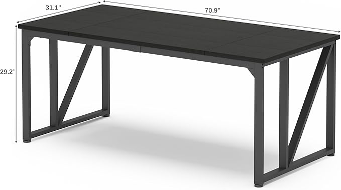NSdirect Computer Desk 70×30.7Inch Gaming Desk with Deeper & Thicker Desktop, Office Desk Work Desk for Home Office, Black