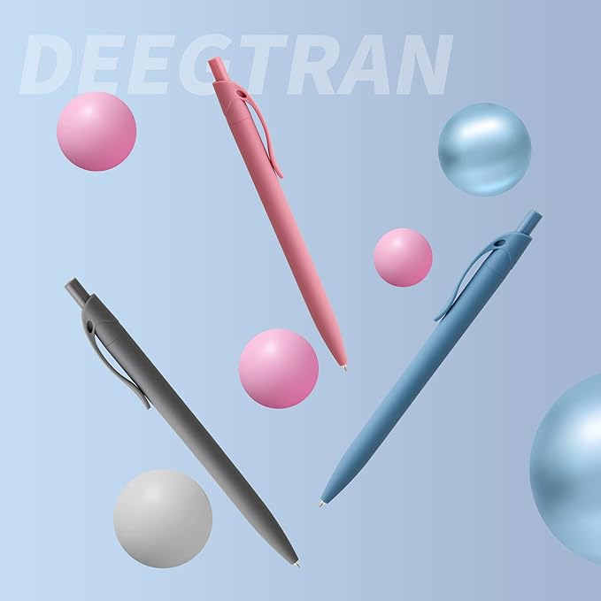 deegtran Pens Bulk, 50 Pack No Bleed Grey Barrel Black Ink Click Pens, Wholesale Retractable Ballpoint Pens, Pen Medium Point, Smooth black Ink Pen, 1.0MM