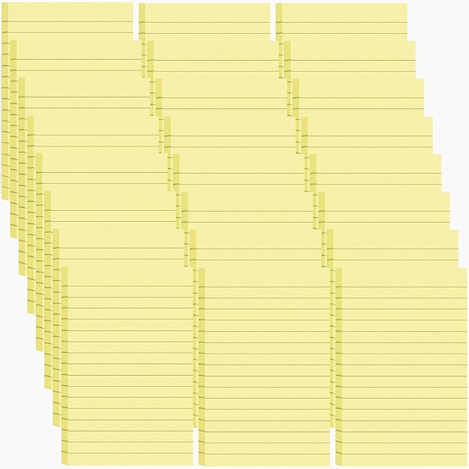 24 Pack Lined Sticky Notes 4X6 in Self Sticky Note Pads Colorful Post Stickies for Office, Home, School, Meeting, 50 Sheets/pad, Yellow