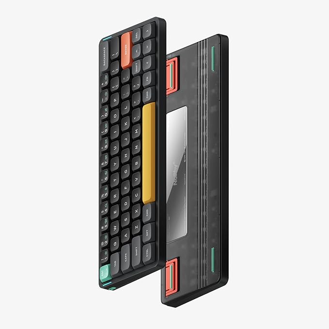 nuphy Air60 V2 Portable Wireless Keyboard 60% Low Profile Mechanical Keyboard Support QMK/VIA Compatible with Windows/mac OS/Linux Supports Bluetooth 5.1/2.4GHz/Wired (USB-C) Gateron Moss Switch