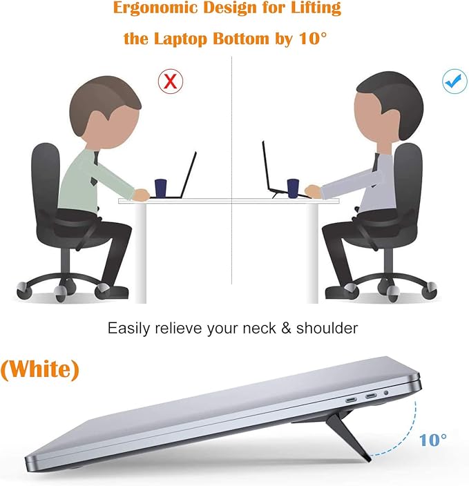 Keyboard Stand Lift Riser,Ergonomic Tilt Keyboard Prop Up Computer Elevator Stand Holder,Mini Invisible Phone Pad Laptop Stand,Foldable Travel Tablet Notebook Mount Cooler for MacBook Dell HP(2,White)