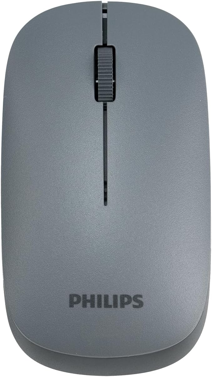 PHILIPS Professional Business Wireless & Bluetooth Silent Mouse - Classic 3-Button Design, 1600 DPI,3-Channel Technology Pebble Mice - Slimmer & Lighter, Comfortable & efficient for PC/laptops/Pad