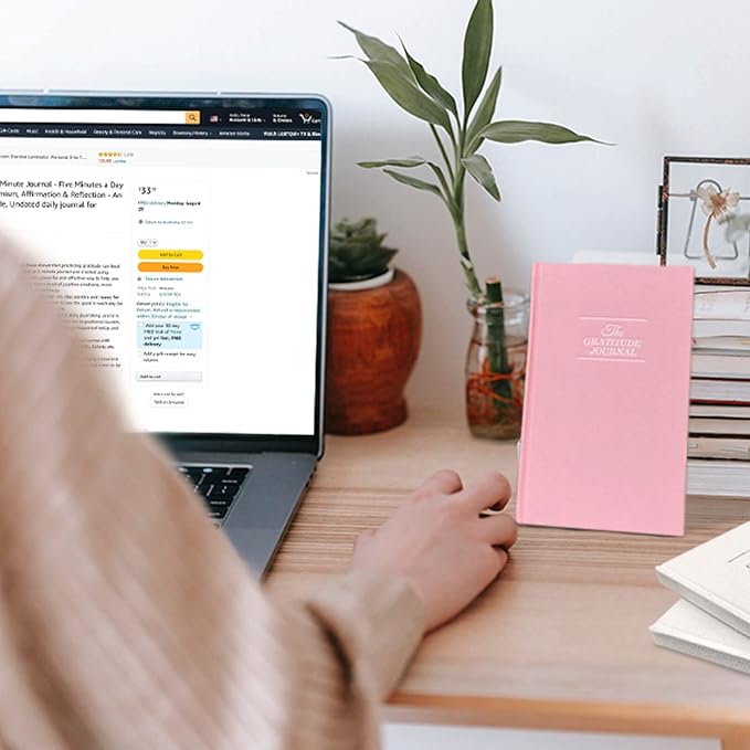 The Gratitude Journal for More Happiness, Optimism, Affirmation & Reflection - An Effective Manifestation Guide Journal, Undated Daily Journals for Women & Men (Pink)