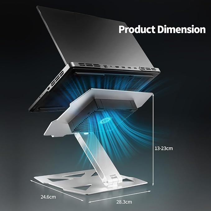 Peltier Laptop Cooler Stand - Thermoelectric Cooling Pad for 12-19" Laptops, Detachable Design with Height/Angle Adjustment, Ultra-Quiet Cooling for Gaming&Office