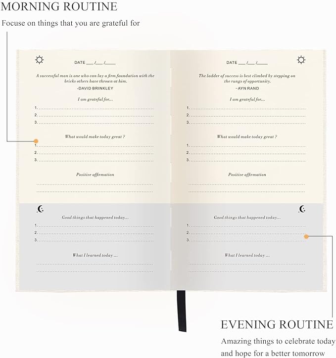 The Gratitude Journal for More Happiness, Optimism, Affirmation & Reflection - An Effective Manifestation Guide Journal, Undated Daily Journals for Women & Men (Beige)