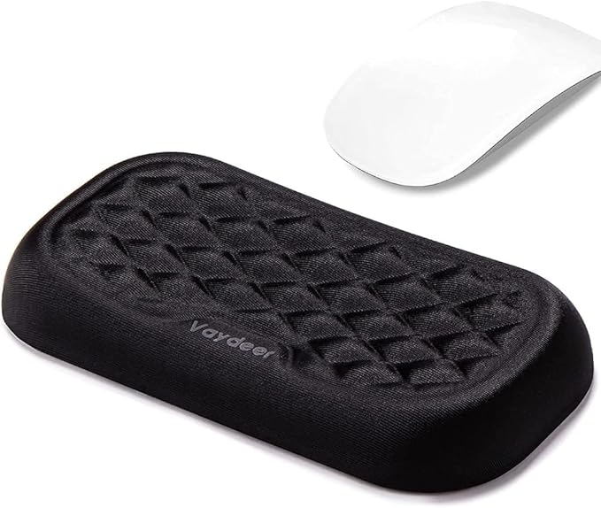 Vaydeer Mouse Wrist Rest Pad, Memory Foam Hand Rest Support Padded for Office, Computer, Laptop, Typing and Wrist Pain Relief and Repair (5.91 inch, Black)