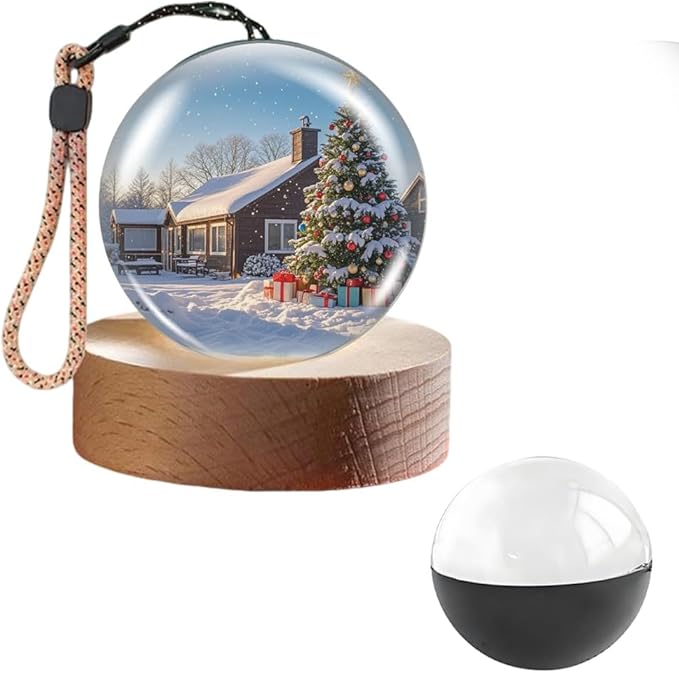 Memory Sphere Lamp, 2026 New 2.7" Crystal Ball Video Player Memory Orb Lamp, Personalized Uploadable Videos & Photos Video Gift for Couples Anniversary Birthday Christmas Gifts (Black)