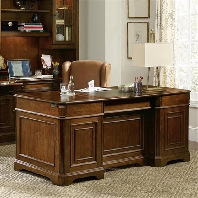 Hooker Furniture Distressed Medium Clear Cherry Executive Desk 281-10-583