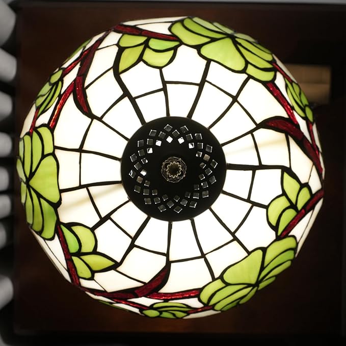 Tiffany Lamp Stained Glass Table Lamp 12 Inch Green Grape Leaf Tiffany Style Vintage Nouveau Lamp For Bedroom Living Room Study Coffee Shop Hotel Nightstand Desk Retro Light Home Decor Art Piece Gift