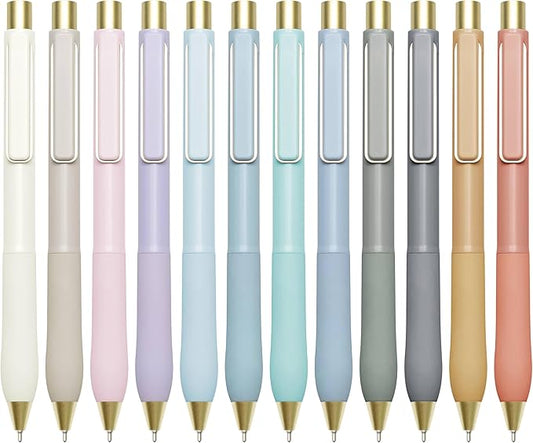 Linbsunne Ballpoint Pens Black Ink Pen 1.0mm Medium Point with Super Soft Grip(12-count)