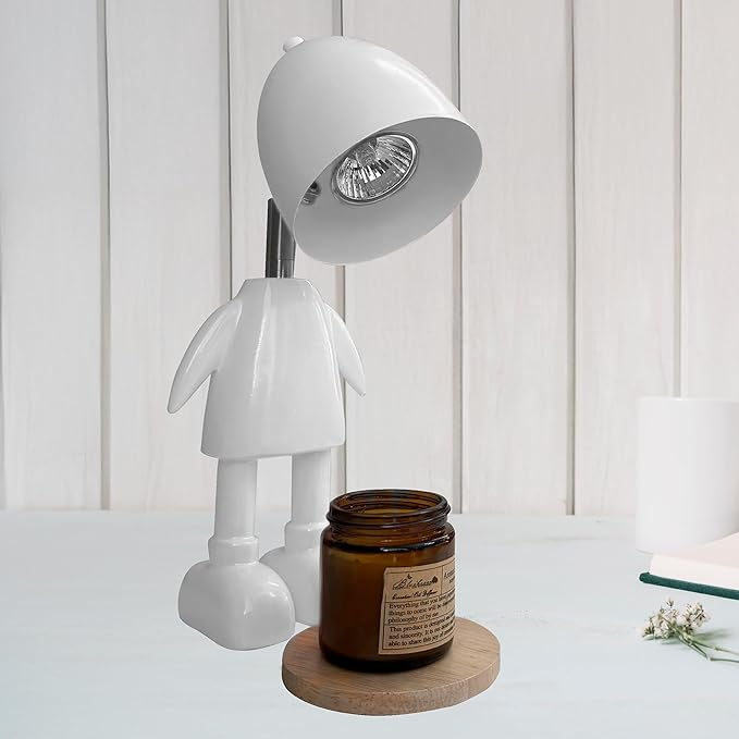 XoooX White Robot Candle Warmer Lamp with Timer - Adult, Kids and Boys Office Desk and Bedroom Decor Lamp; Gaming Room Decor Aesthetic; Fun Man Cave Cool Stuff; Robot Scented Candle Melter Diffuser