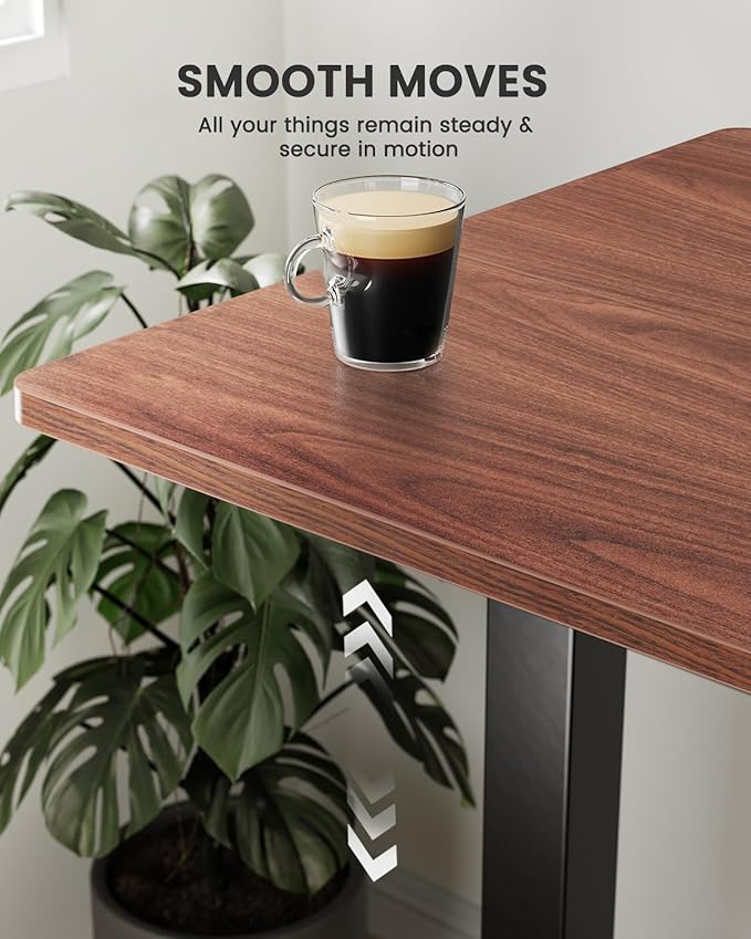 ErGear Height Adjustable Electric Standing Desk, 40 x 24 Inches Sit Stand up Desk, Small Memory Computer Home Office Desk with Two-Piece Desktop (Walnut)