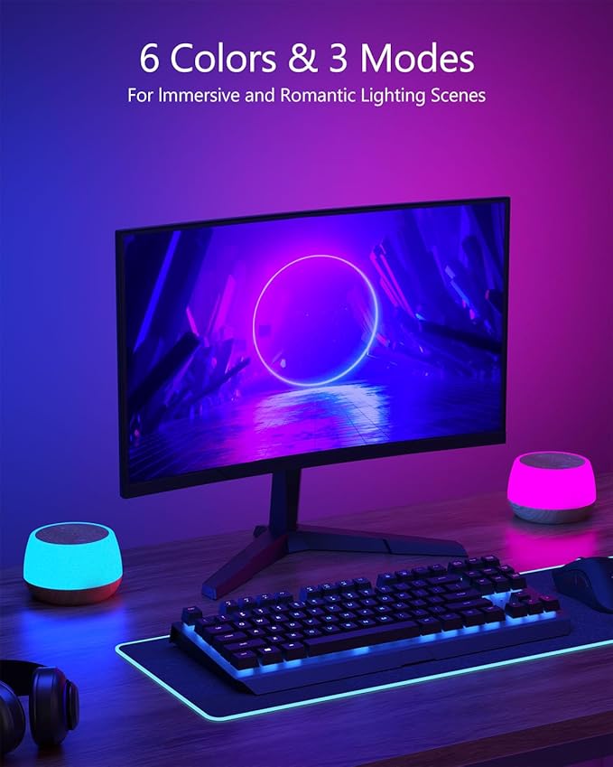 Night Light for Baby Nursery Set of 2, USB Rechargeable Bedside Lamp Stepless Dimmable, 3 Modes & 9 Colors Changing, Portable Touch Light for Adults with Timing & Memory