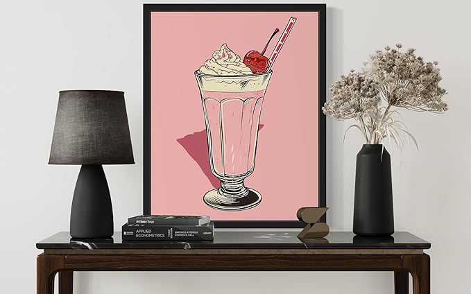 Milkshake Pop Art Poster Print, Vintage Retro Wall Art Decor Paintings Classic Artwork for Bedroom Living Room Decorations. 43 (Milkshake, 8 x 10 inches, Unframed)
