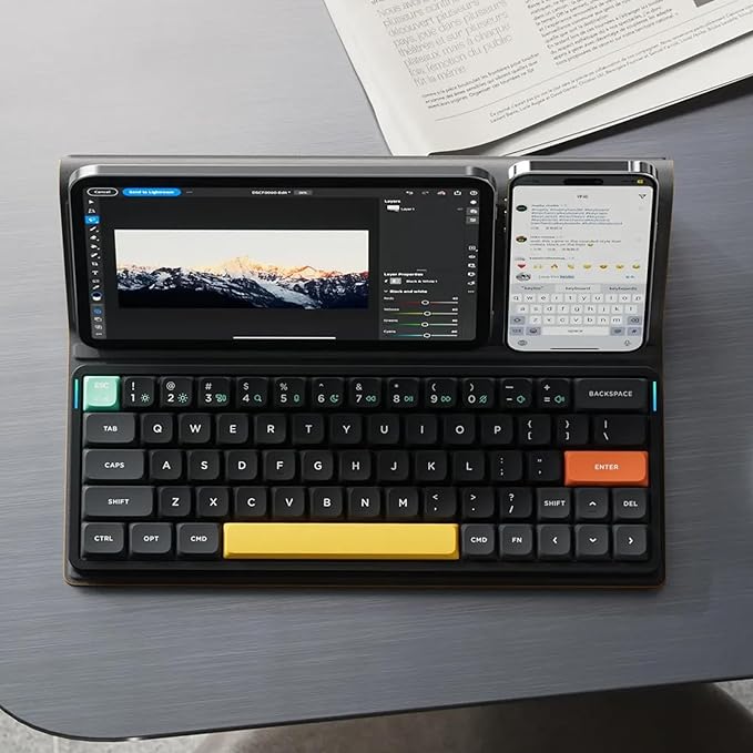 nuphy Air60 V2 Portable Wireless Keyboard 60% Low Profile Mechanical Keyboard Support QMK/VIA Compatible with Windows/mac OS/Linux Supports Bluetooth 5.1/2.4GHz/Wired (USB-C) Gateron Brown Switch