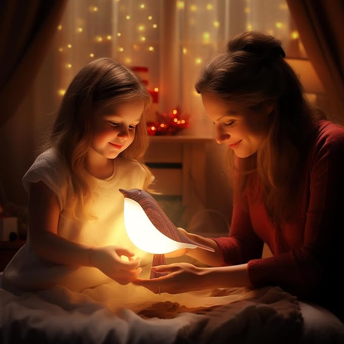 VViN 2 in 1 Small Desk Lamp, Bird Cordless Table Lamp with 3 Color Temperature Dimmer and Touch Sensor - Rechargeable Battery Night Light for Kids, Bedroom, Bedside, and Outdoor Use