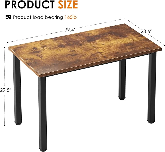 Need Small Computer Desk 39.4 inches Sturdy Writing Desk for Small Spaces, Small Desk Teens Desk Study Table Laptop Desk, Rustic Brown AC3-10060-FB