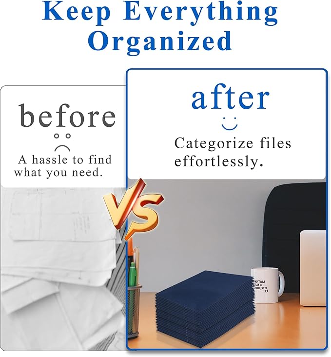 Zzrywuty 25 Packs Paper Folders with Pockets for Students,Businessmen and Office Workers,Letter Size,Two Pocket Folders with Card Slot for Office,Business,School Supplies (Royal Blue)