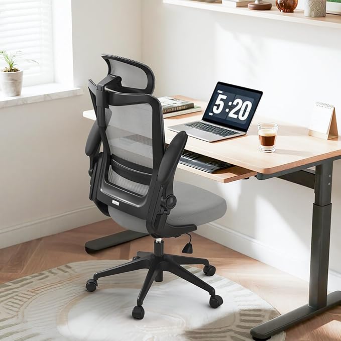 C6 Ergonomic Office Chairs with Adjustable Lumbar,Computer Desk Chair, Home Office Chair with Heardrest, Comfortable Study Chair with Armrest