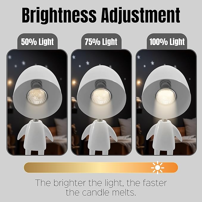 XoooX White Robot Candle Warmer Lamp with Timer - Adult, Kids and Boys Office Desk and Bedroom Decor Lamp; Gaming Room Decor Aesthetic; Fun Man Cave Cool Stuff; Robot Scented Candle Melter Diffuser
