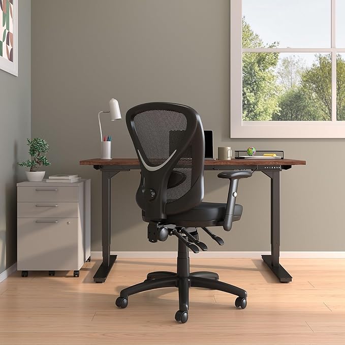 STAPLES Carder Ergonomic Office Desk Chair, Breathable Mesh Swivel Seat & Back, Adjustable Height, Lumbar Support, Black