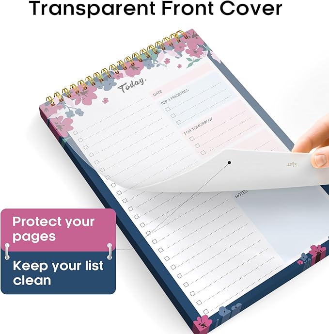 To Do List Pad - To Do List Notebook for Work with 52 Sheets, Undated Daily Planner Perfect for Daily Tasks and Goal Setting, To Do List Notepad Suitable for Office, Home and School - Twilight Petals