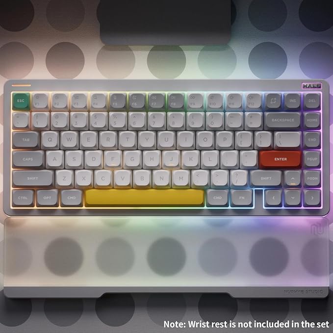 nuphy Halo75 V2 Mechancial Gaming Kyeboard,75% Wireless Hot Swappable Bluetooth Keyboard,83 Kyes RGB Backlit Keyboard,Support Bluetooth/2.4GHz/USB-C (White, Lemon (55gf))