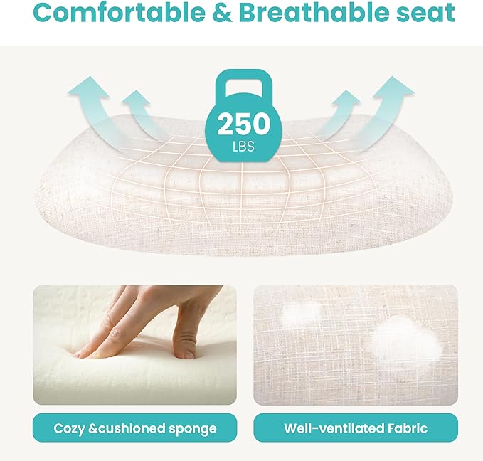 Office Chair with Ergonomic Mid Back Cushion Lumbar Support Adjustable Swivel Rolling Computer Gaming Desk Chair Comfy Mesh Seat Wheels Home Executive Use (1, Ivory)